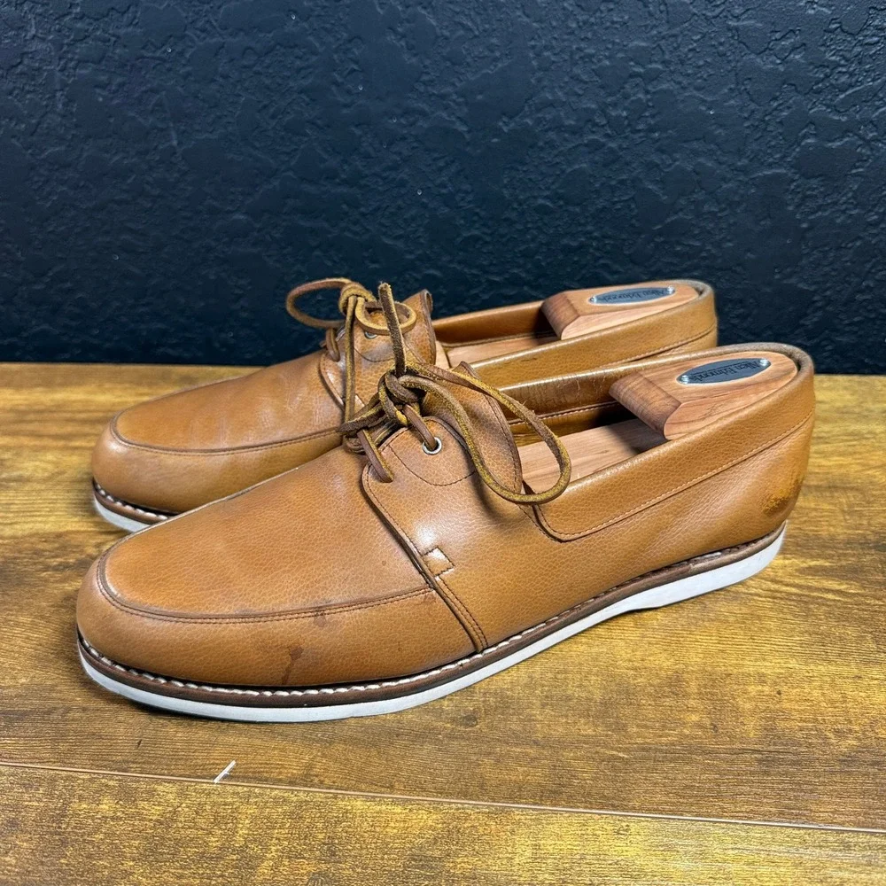 John Lobb Arima 89608 Tan Leather Derby Shoes Mens 10.5E
